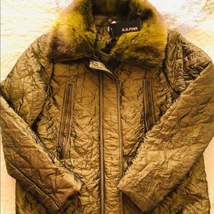 G. G. PINK FAUX FUR COAT